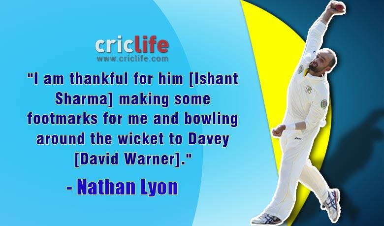 Nathan Lyon thanks Ishant Sharma