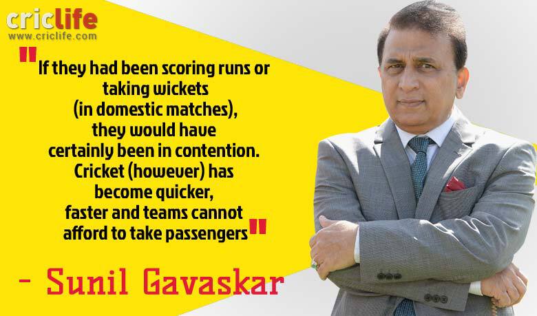 Sunil Gavaskar backs Indian selectors’ decision to ignore the ‘Big Five’