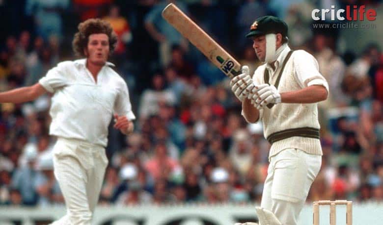Rick McCosker comes out to bat with a broken jaw — against all expectations
