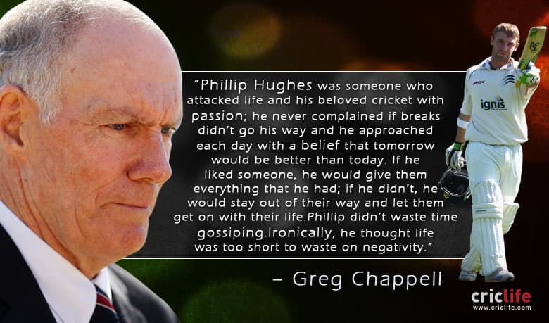 Greg Chappell remembers Phil Hughes