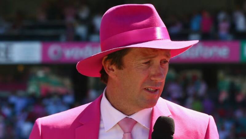 Glenn McGrath, the founder of the McGrath Foundation, speaking on the occasion of 'Jane McGrath Day' during the third Test between India and Australia at Sydney on January 8 &Acirc;&copy; Getty Images