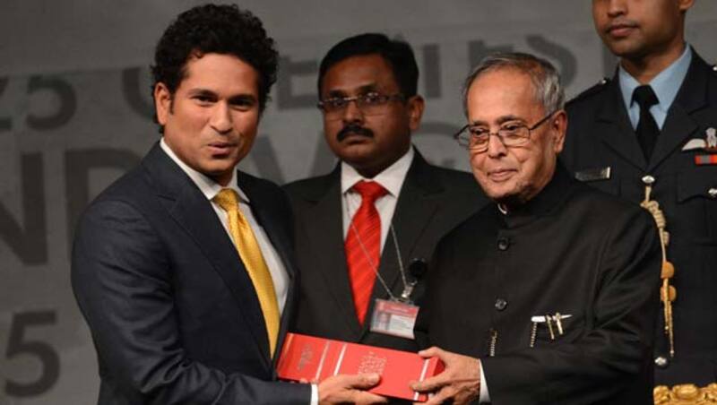 President Pranab Mukherjee (above) conferring Sachin Tendulkar with Bharat Ratna &Acirc;&copy; Getty Images