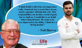 Neil Harvey calls Virat Kohli, “big headed”