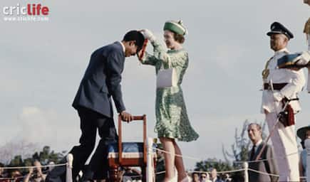Garry Sobers knighted by Queen Elizabeth II in 1975