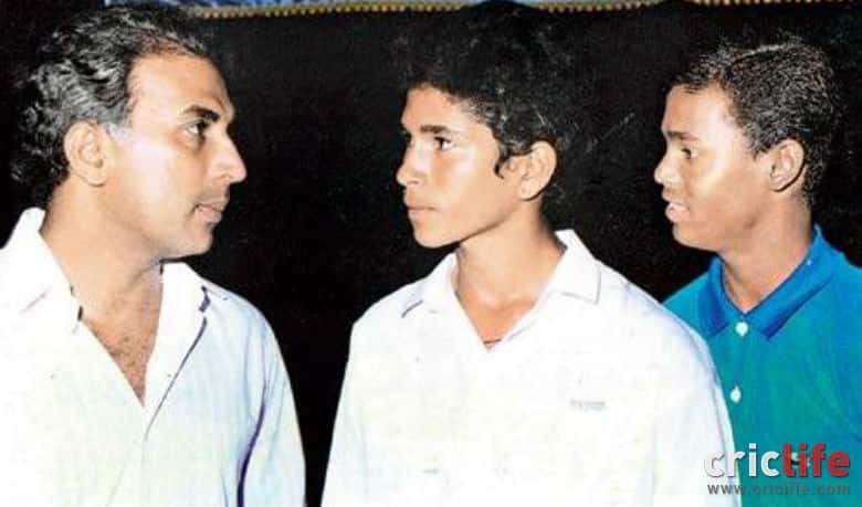 Historic photo of Sunil Gavaskar with Sachin Tendulkar