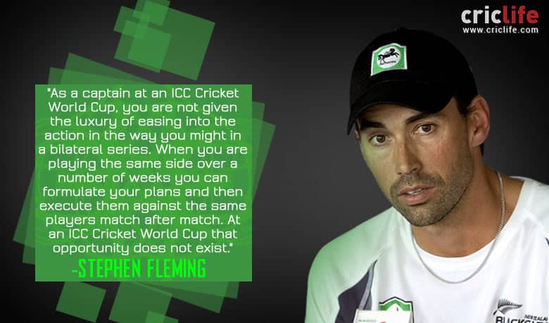 Stephen Fleming on captaincy ahead of ICC Cricket World Cup 2015