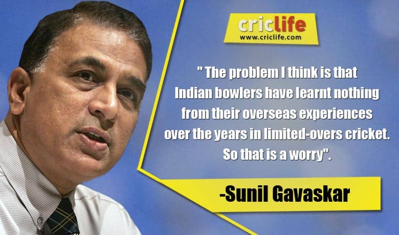 Indian bowlers haven’t learnt from their overseas tours: Sunil Gavaskar