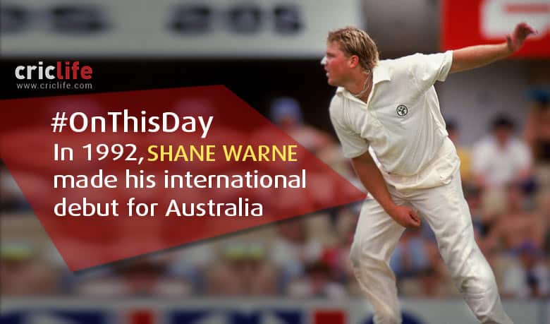 Shane Warne makes his Test debut