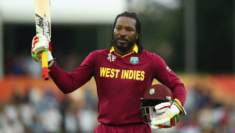 Chris Gayle smashed 215 vs Zimbabwe in Canberra on Tuesday &copy; Getty Images