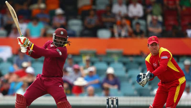 Chris Gayle (left) and Marlon Samuels were united with the score on 0, and were separated only off the final ball of the innings &copy; Getty Images