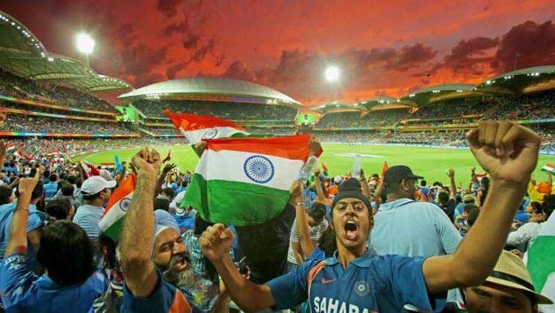 Indian fans at the Adelaide Oval during the India versus Pakistan clash &Acirc;&copy; Getty Images