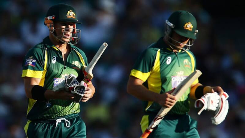David Warner (left) and Aaron Finch (right) have built a solid partnership at the top for Australia &Acirc;&copy; Getty Images