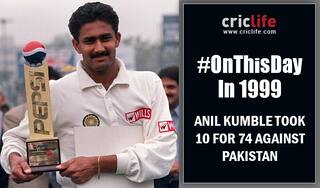 Anil Kumble takes all 10 in an innings against Pakistan to equal Jim Laker’s feat