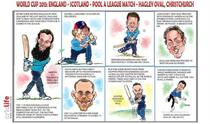 ICC Cricket World Cup 2015: England vs Scotland, Pool A match at Christchurch in caricatures
