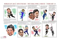 ICC Cricket World Cup 2015: New Zealand vs Sri Lanka, Pool A, Match  1 at Christchurch in caricatures