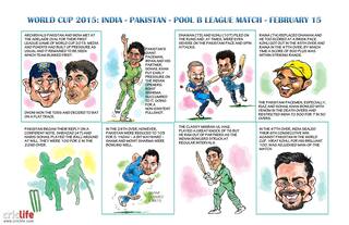 ICC World Cup Cricket 2015: India vs Pakistan, Pool B match at Adelaide in caricatures