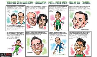 ICC Cricket World Cup 2015: Afghanistan vs Bangladesh, Pool A match at Canberra in caricatures