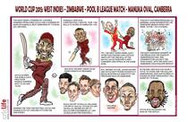 ICC Cricket World Cup 2015: West Indies vs Zimbabwe, Pool B match in Canberra in caricatures