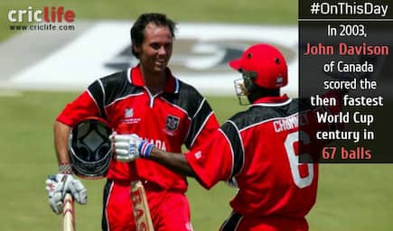 ICC Cricket World Cup 2003: Canada’s John Davison belts the fastest World Cup hundred against West Indies