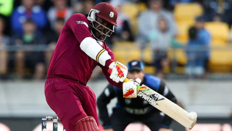 Chris Gayle (above) was dismissed for a healthy 61 by fast-bowler, Adam Milne after being bowled by him &Acirc;&copy; Getty Images