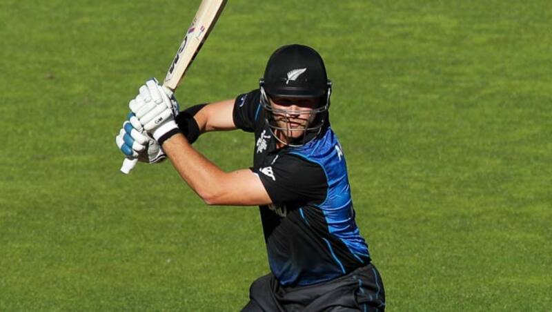 Corey Anderson (above) was dismissed for an unfortunate duck after being bowled by fast-bowler and all-rounder, James Faulkner © Getty Images