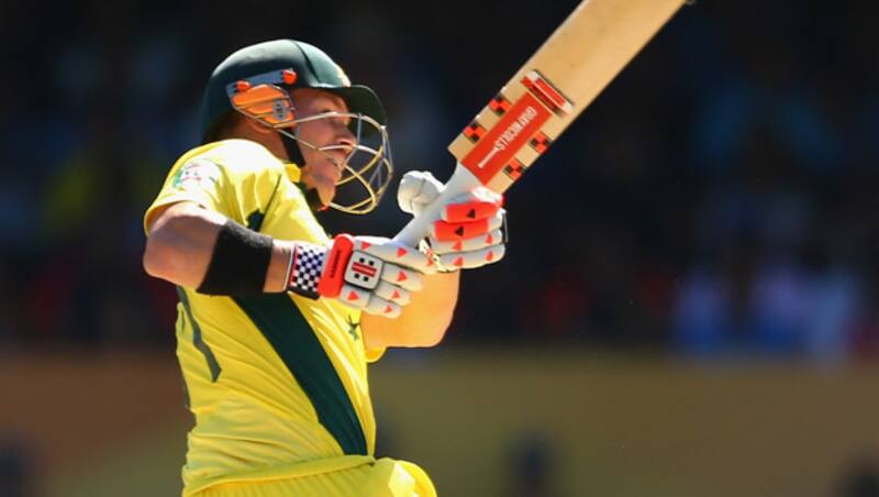 David Warner (above) was dismissed for a healthy 45 by fast-bowler, Matt Henry after being caught by Grant Elliott at deep square leg &copy; Getty Images