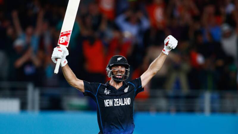 Grant Elliott reacts after smashing the winning six &Acirc;&copy; Getty Images