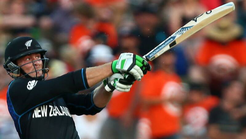 Martin Guptill (above) was dropped on just four by senior-pro, Marlon Samuels at short-leg &Acirc;&copy; Getty Images