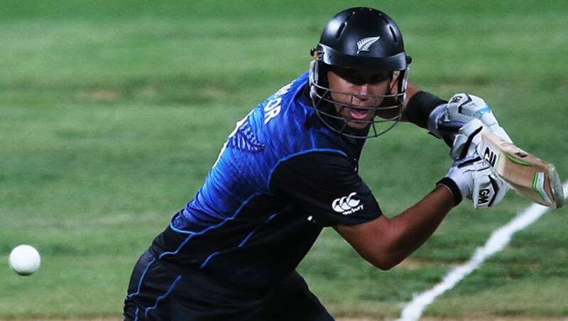 Ross Taylor (above) was dismissed for 30 by off-spinner, JP Duminy after being caught behind by Luke Ronchi &Acirc;&copy; Getty Images