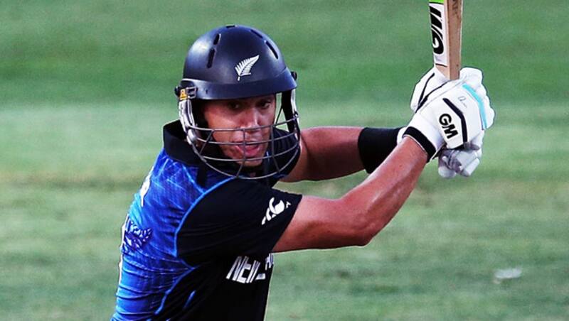 Martin Guptill contributed 61 while Ross Taylor (above0 contributed 41 along with a couple extras in the 100-run stand &Acirc;&copy; Getty Images