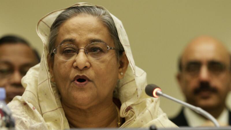 Sheikh Hasina called BCB President Nazmul Hossain during the Bangladesh team's reception at Melbourne © Getty Images