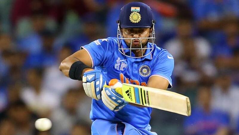 Suresh raina (above) is batting on four along with Virat Kohli on 36 &Acirc;&copy; Getty Images