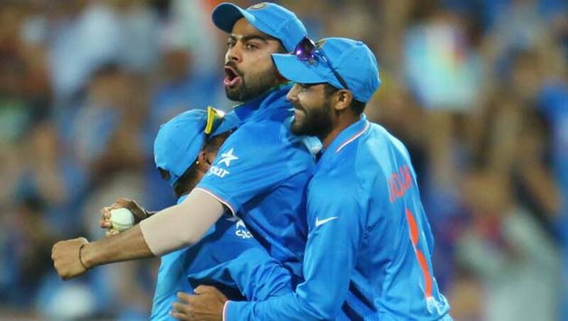 Ravindra Jadeja (right) has been the most economical so far, with one for 23 in seven overs © Getty Images