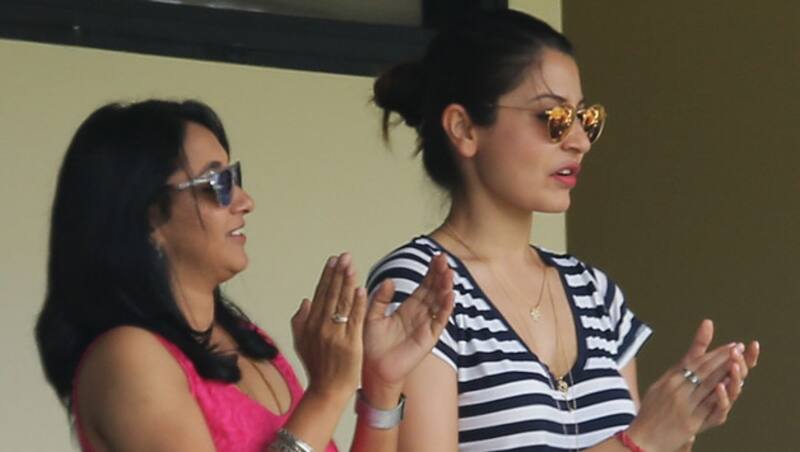 Anushka Sharma (right) turned up to support her beau Virat Kohli during the fourth Test between India and Australia in January earlier this year © Getty Images