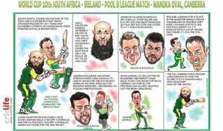 ICC Cricket World Cup 2015: South Africa vs Ireland, Pool B match in Canberra in caricatures