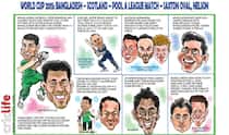 ICC Cricket World Cup 2015: Bangladesh vs Scotland, Pool A match in Nelson in caricatures