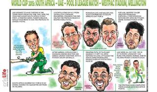 ICC Cricket World Cup 2015: South Africa vs United Arab Emirates, Pool B match in Wellington in caricatures