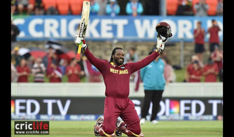 A typical celebration of Chris Gayle