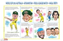 ICC Cricket World Cup 2015: Australia vs Afghanistan, Pool A match in Perth in caricatures