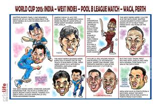 ICC Cricket World Cup 2015: India vs West Indies, Pool B match at Perth in caricatures