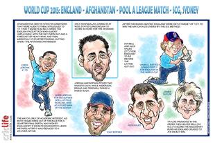 ICC Cricket World Cup 2015: England vs Afghanistan, Pool A match in Sydney in caricatures