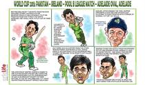 ICC Cricket World Cup 2015: Pakistan vs Ireland, Pool B match in Adelaide in caricatures