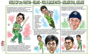 ICC Cricket World Cup 2015: Pakistan vs Ireland, Pool B match in Adelaide in caricatures
