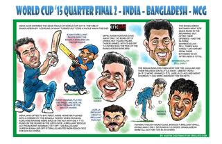 ICC Cricket World Cup 2015: India vs Bangladesh, second quarter-final in Melbourne in caricatures