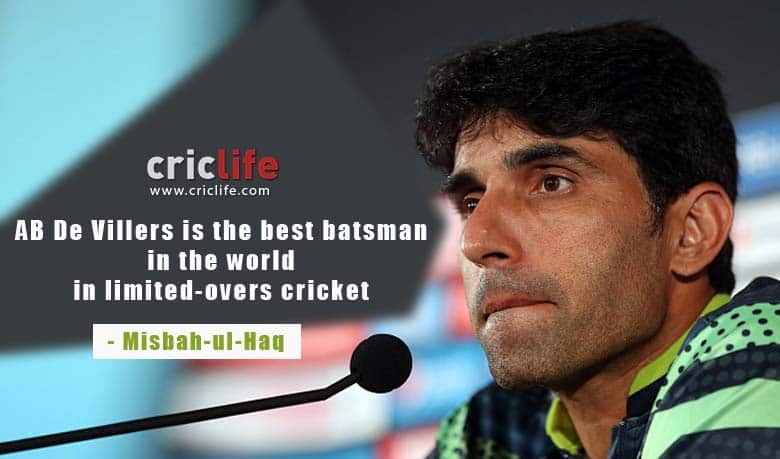 Misbah-ul-Haq: The only way to stop AB de Villiers is by getting him out