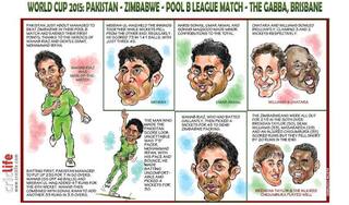 ICC Cricket World Cup 2015: Pakistan vs Zimbabwe, Pool B match in Brisbane in caricatures