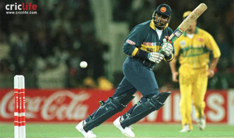 Asanka Gurusinghe in action in the World Cup final