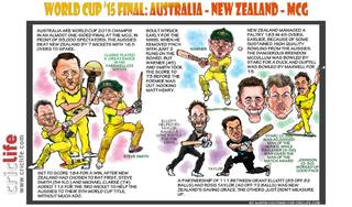 ICC Cricket World Cup 2015: Australia vs New Zealand final in Melbourne in caricatures
