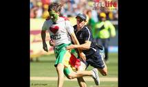 Grant Elliott dismissed for 83 by James Faulkner against Australia in ICC Cricket World Cup 2015 final