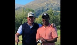 Shane Warne (left) with Brian Lara. (Courtesy Shane Warne Instagram)